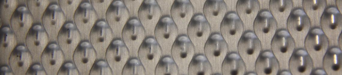 Patterned stainless steel sheet rigidized 6WL